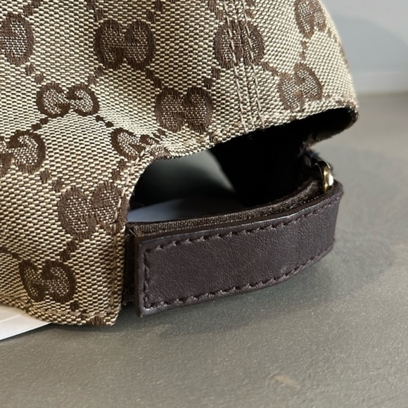 Gucci Natural Monogram Striped-Trim Woven Baseball Cap - Picture 5 of 9